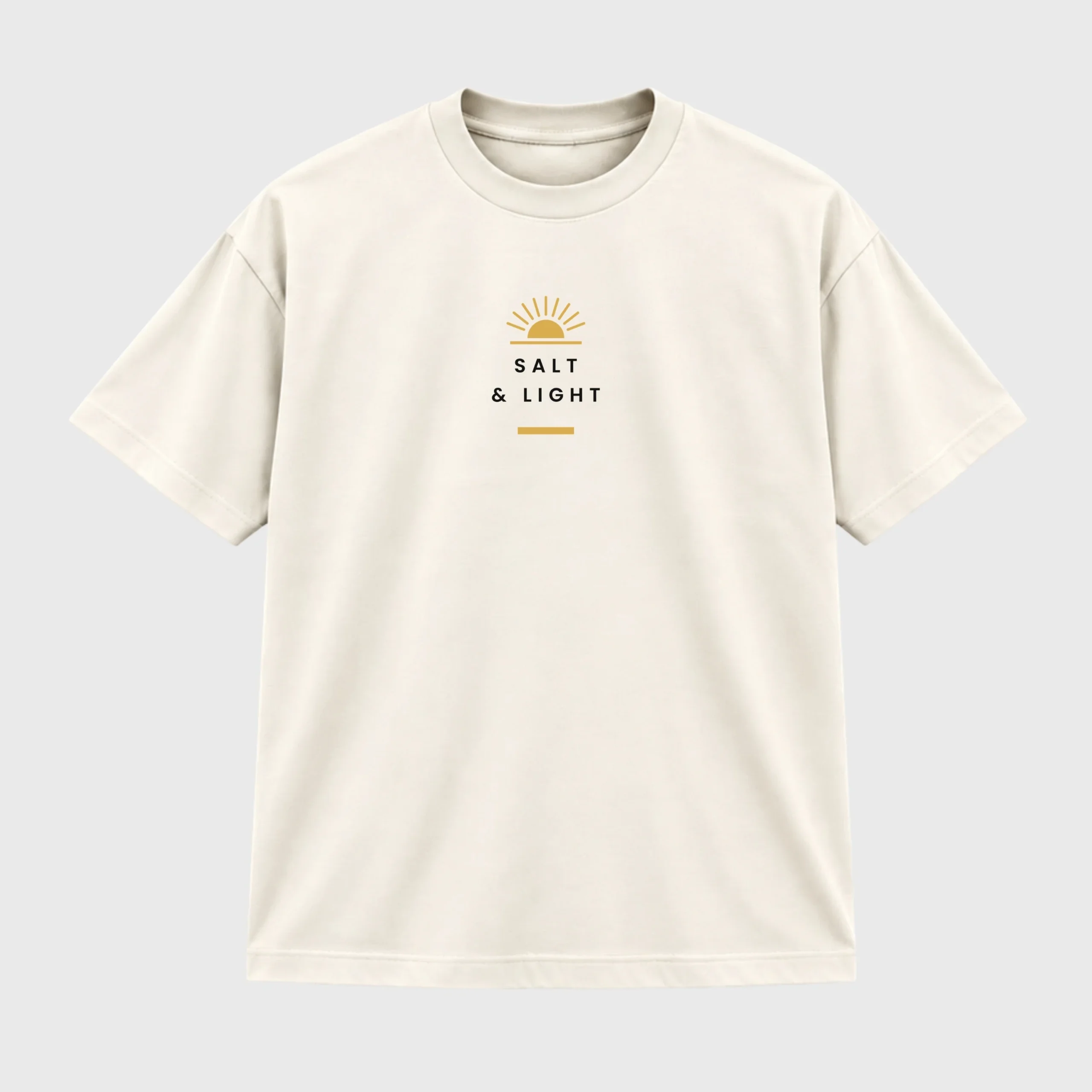 Salt & Light off-white T-shirt front