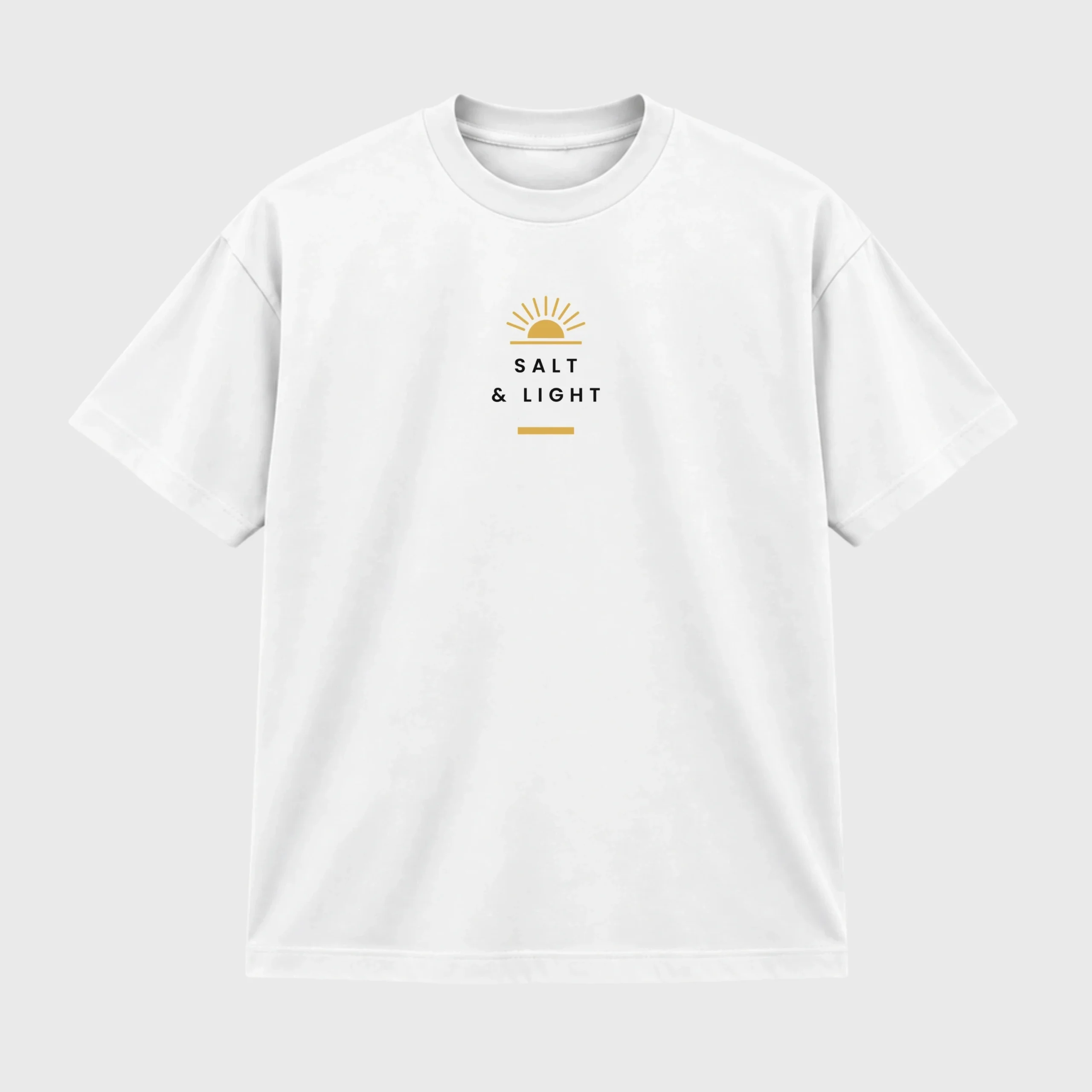 Salt & Light white T-shirt front
